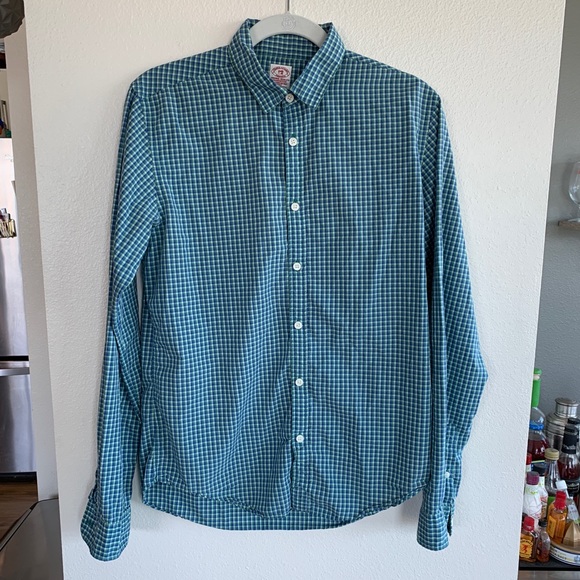 SCOTCH & SODA Green and Blue Check Button Down - Picture 6 of 7